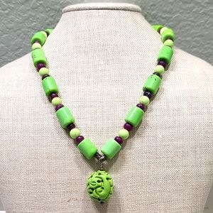 Handmade stone bead necklace